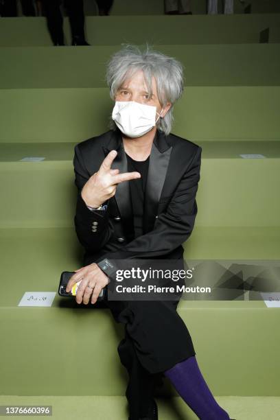 Nicola Sirkis attends the Balmain Womenswear Fall/Winter 2022/2023 show as part of Paris Fashion Week at Carreaux du Temple on March 02, 2022 in...