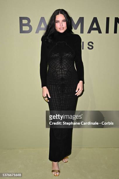 Adriana Lima attends the Balmain Womenswear Fall/Winter 2022/2023 show as part of Paris Fashion Week on March 02, 2022 in Paris, France.