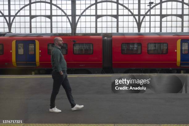 View from a train station as delays expected in train services due to industrial action by ASLEF union on June 30, 2023 in London, England. Around...