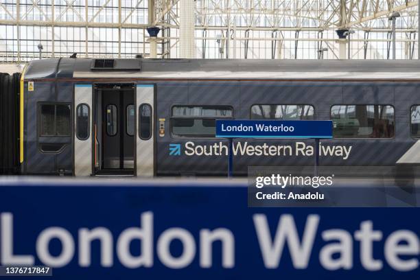 View from a train station as delays expected in train services due to industrial action by ASLEF union on June 30, 2023 in London, England. Around...