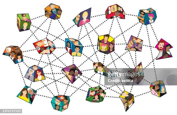 composition of abstract angular asymmetrical shapes, which contains people. - community icon solid stock illustrations