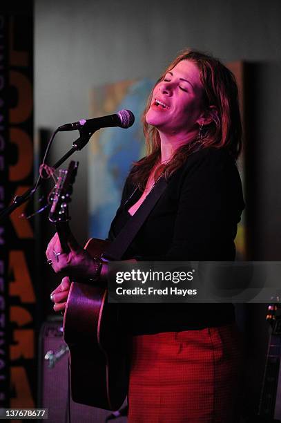 Dayna Kurtz performs at Day 5 of the Music Cafe during the 2012 Sundance Film Festival held at Sundance ASCAP Music Cafe on January 24, 2012 in Park...