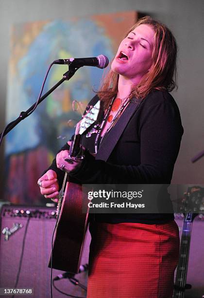 Dayna Kurtz performs at Day 5 of the Music Cafe during the 2012 Sundance Film Festival held at Sundance ASCAP Music Cafe on January 24, 2012 in Park...