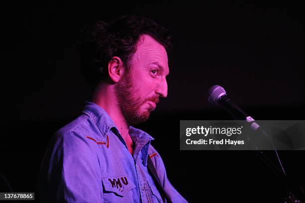 Musician Ryan Miller performs at Day 5 of the Music Cafe during the 2012 Sundance Film Festival held at Sundance ASCAP Music Cafe on January 24, 2012...