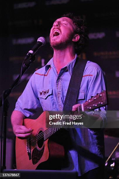 Musician Ryan Miller performs at Day 5 of the Music Cafe during the 2012 Sundance Film Festival held at Sundance ASCAP Music Cafe on January 24, 2012...