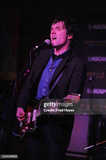 Mike Viola performs at Day 5 of the Music Cafe during the 2012 Sundance Film Festival held at Sundance ASCAP Music Cafe on January 24, 2012 in Park...