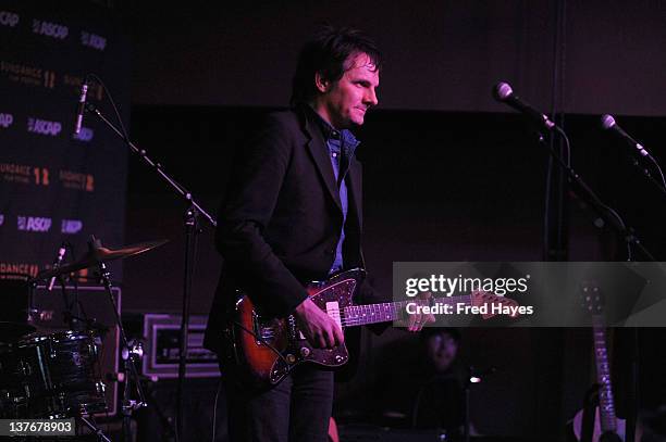 Mike Viola performs at Day 5 of the Music Cafe during the 2012 Sundance Film Festival held at Sundance ASCAP Music Cafe on January 24, 2012 in Park...