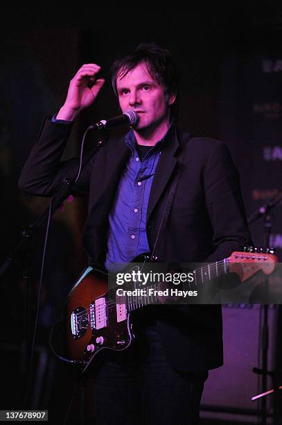 Mike Viola performs at Day 5 of the Music Cafe during the 2012 Sundance Film Festival held at Sundance ASCAP Music Cafe on January 24, 2012 in Park...