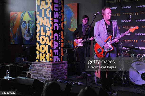 Singer James McCartney performs at Day 5 of the Music Cafe during the 2012 Sundance Film Festival held at Sundance ASCAP Music Cafe on January 24,...