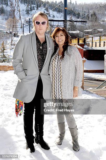 Singer James McCartney and ASCAP's Loretta Munoz attend Day 5 of the Music Cafe during the 2012 Sundance Film Festival held at Sundance ASCAP Music...