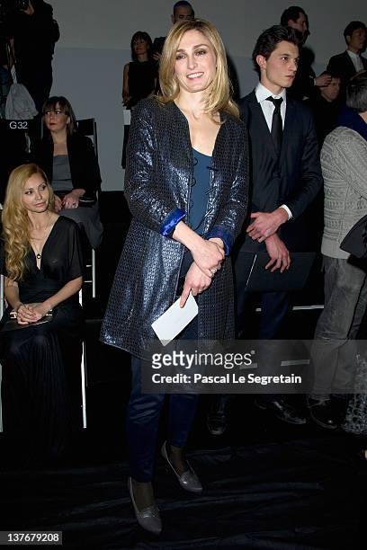 Julie Gayet attends the Giorgio Armani Prive Haute-Couture Spring / Summer 2012 show as part of Paris Fashion Week at Grand Palais on January 24,...