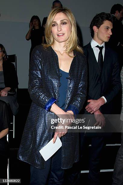 Julie Gayet attends the Giorgio Armani Prive Haute-Couture Spring / Summer 2012 show as part of Paris Fashion Week at Grand Palais on January 24,...