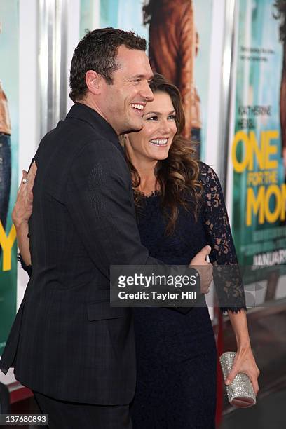 Actor Jason O'Mara and wife Paige Turco attend the "One for the Money" premiere at the AMC Loews Lincoln Square on January 24, 2012 in New York City.