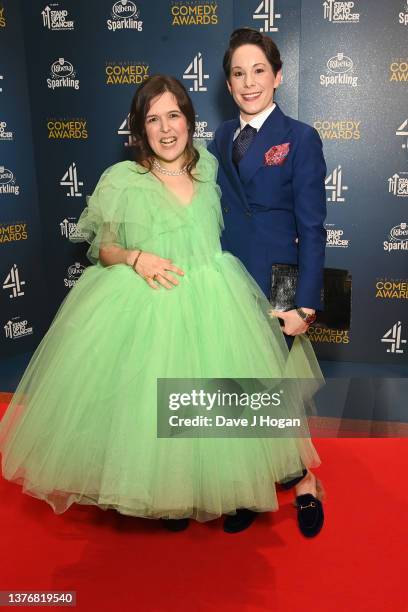 Rosie Jones and Suzi Ruffell attend 'The National Comedy Awards for Stand Up To Cancer airs on Channel 4 and All 4' on March 02, 2022 in London,...