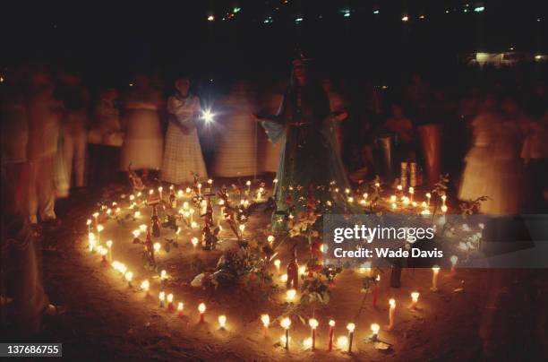 The spirit of Iemanja, Afro-Brazilian goddess of water, at a New Year's Eve ceremony on the Río Negro near Manaus, Brazil, 1982.