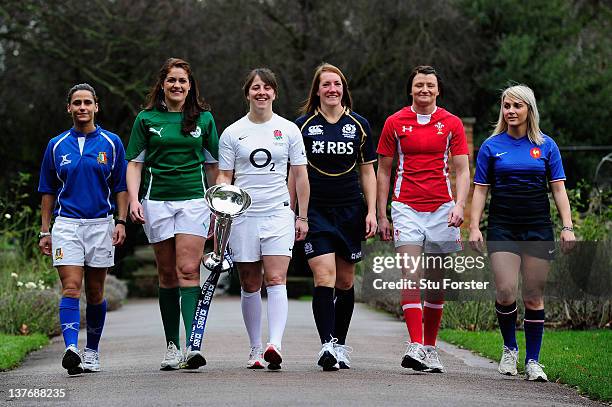Sara Barattin of Italy, Fiona Coughlan of Ireland, Katie McLean of England, Susie Brown of Scotland, Rachel Taylor of Wales and Nathalie Amiel of...