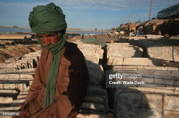Salt merchant on the banks of the Niger River, Mopti, Mali, 2002.