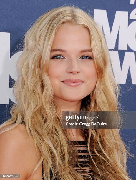 Actress Gabriella Wilde arrives at the 2011 MTV Movie Awards at the Gibson Amphitheatre on June 5, 2011 in Universal City, California.