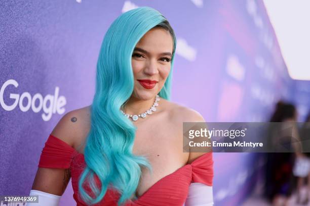 Karol G attends Billboard Women in Music 2022 at YouTube Theater on March 02, 2022 in Inglewood, California.