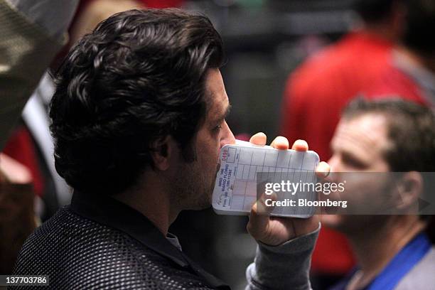 Trader waits for an order in the S&P 500 pit on the floor of the CME Group's Chicago Board of Trade prior to the Federal Reserve Federal Open Market...