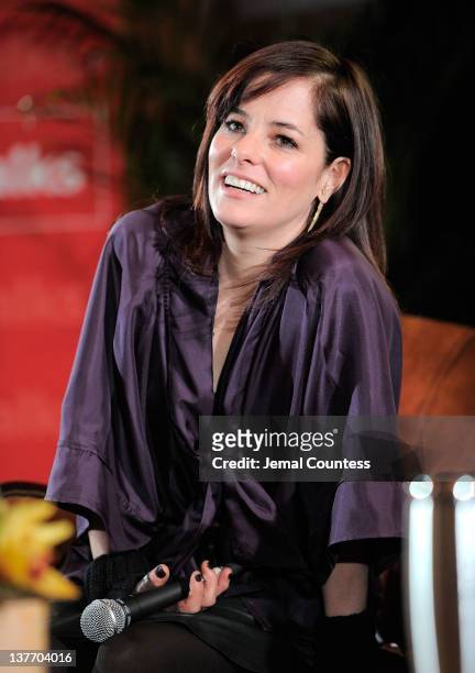Actress Parker Posey attends the TimesTalk at Cinema Cafe 6 with Julie Delpy and Parker Posey during the 2012 Sundance Film Festival held at...
