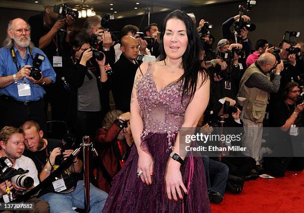 Former professional wrestler and adult film actress Chyna arrives at the 29th annual Adult Video News Awards Show at the Hard Rock Hotel & Casino...