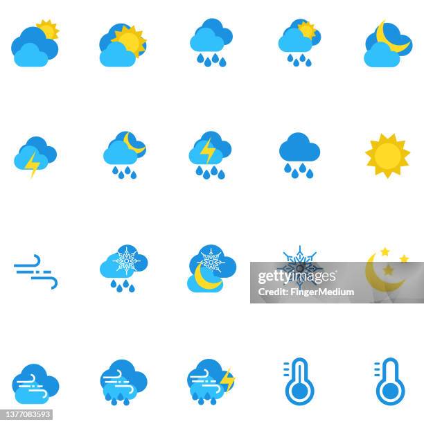 weather icon set - rain icon stock illustrations