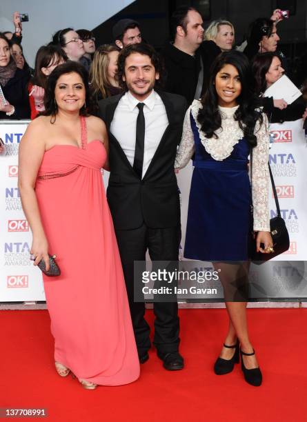 Nina Wadia, Marc Elliott and Meryl Fernandes attend the National Television Awards 2012 at the 02 Arena on January 25, 2012 in London, England.
