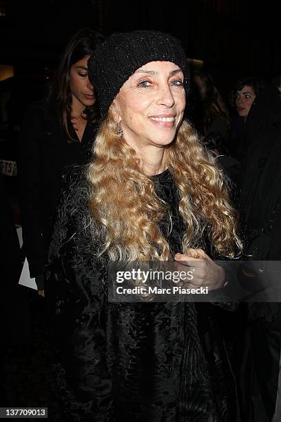 Franca Sozzani arrives for the Valentino Spring/Summer 2012 Haute-Couture Show as part of Paris Fashion Week at Hotel Salomon de Rothschild on...