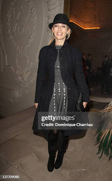 Alexandra golovanoff arrives at the Jean Paul Gaultier Spring/Summer 2012 Haute-Couture Show as part of Paris Fashion Week on January 25, 2012 in...