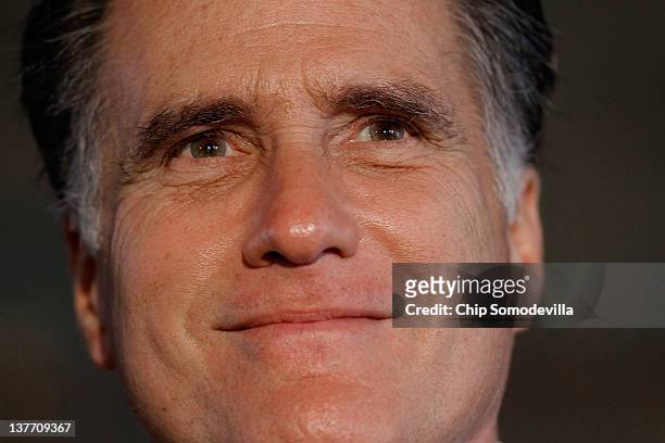 Republican presidential candidate, former Massachusetts Gov. Mitt Romney addresses the US-Cuba Democracy political action committee during a campaign...