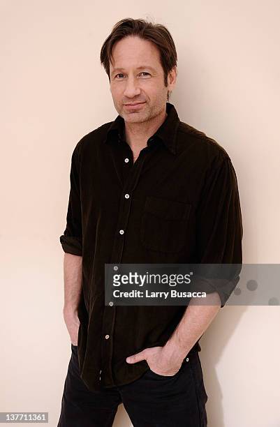 Actor David Duchovny poses for a portrait during the 2012 Sundance Film Festival at the Getty Images Portrait Studio at T-Mobile Village at the Lift...