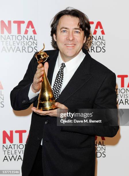 Jonathan Ross poses wiith his Special Recognition Award at the National Television Awards 2012 held at the O2 Arena on January 25, 2012 in London,...