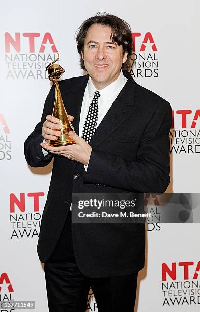 Jonathan Ross poses wiith his Special Recognition Award at the National Television Awards 2012 held at the O2 Arena on January 25, 2012 in London,...