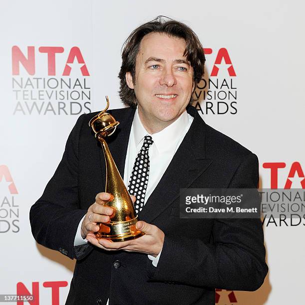 Jonathan Ross poses wiith his Special Recognition Award at the National Television Awards 2012 held at the O2 Arena on January 25, 2012 in London,...