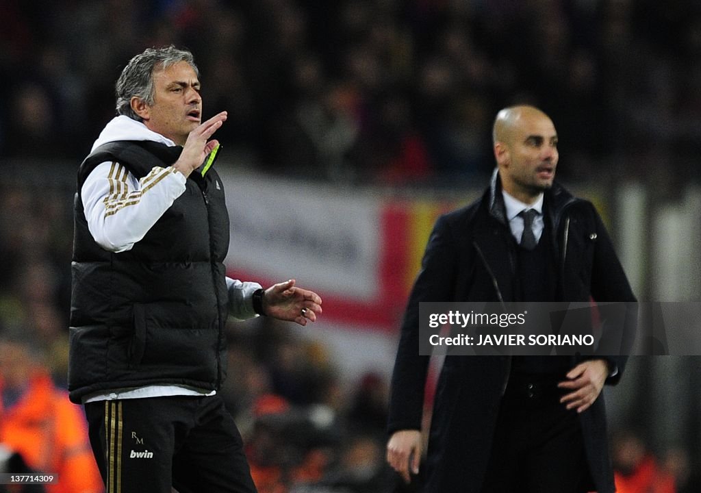 Real Madrid's Portuguese coach Jose Mour