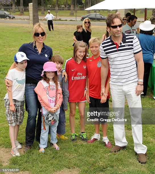 David Duchovny,Tea Leoni and children arrive at the 21st Annual A Time For Heroes Celebrity Picnic sponsored by Disney to benefit The Elizabeth...