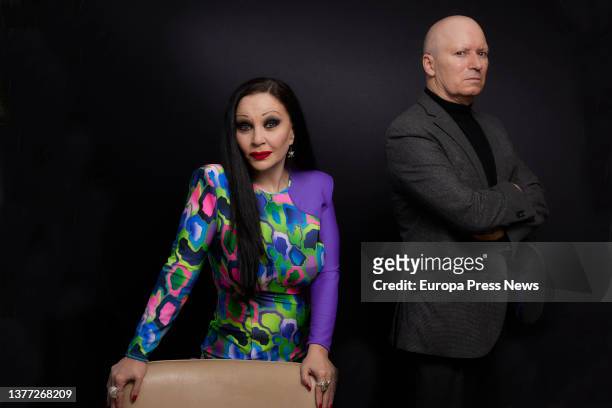 Alaska and Nacho Canut, members of the group Fangoria, pose for the Europa Press camera at the Hotel Emperador Madrid, on 02 March, 2022 in Madrid,...