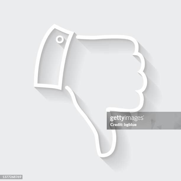 thumbs down. icon with long shadow on blank background - flat design - white instagram logo stock illustrations