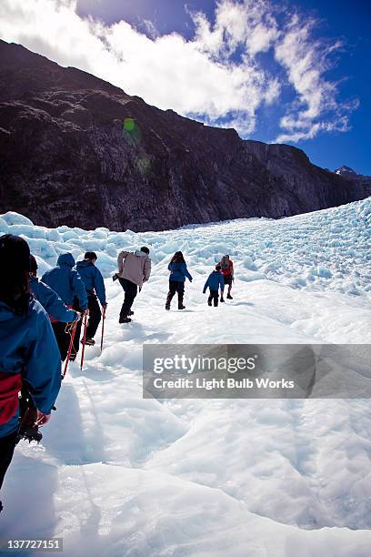 franz josef glacier climb - ski new zealand stock pictures, royalty-free photos & images