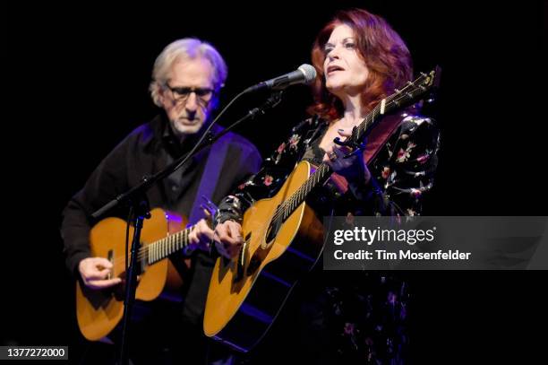 John Leventhal and Rosanne Cash perform at the Uptown Theatre on March 02, 2022 in Napa, California.