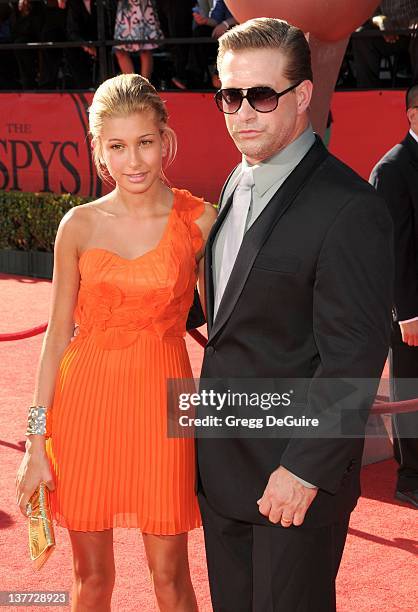 Stephen Baldwin and daughter Hailey arrive at the 2010 ESPY Awards at the Nokia Theatre L.A. Live on July 14, 2010 in Los Angeles, California.