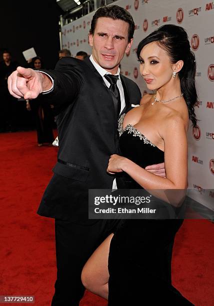 Adult film actor/director Manuel Ferrara and adult film actress Katsuni arrive at the 29th annual Adult Video News Awards Show at the Hard Rock Hotel...