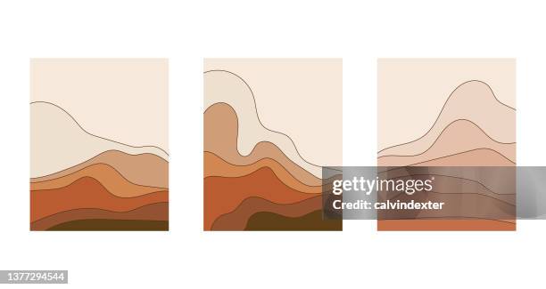 backgrounds set warm colors - contour line stock illustrations