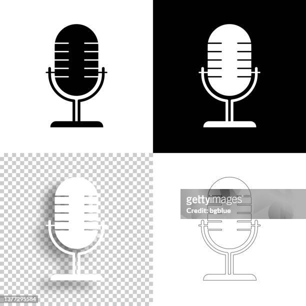 microphone. icon for design. blank, white and black backgrounds - line icon - singer icon stock illustrations
