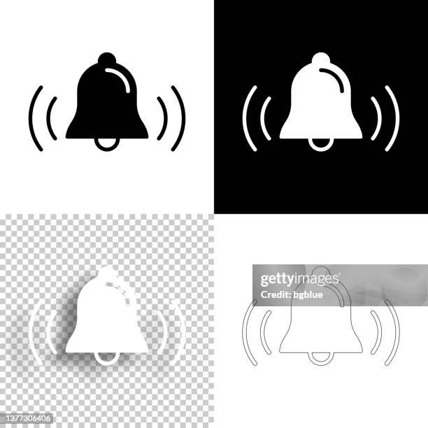 läutende glocke. icon für design. leere, weiße und schwarze hintergründe - liniensymbol - bell icon stock-grafiken, -clipart, -cartoons und -symbole