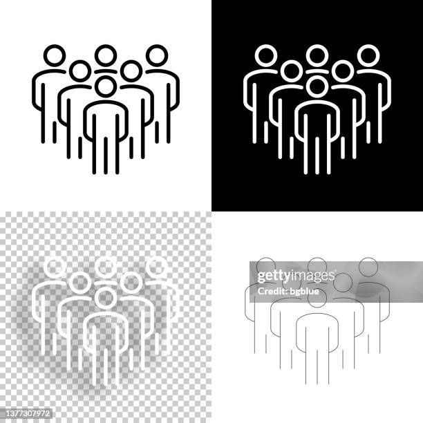 team. icon for design. blank, white and black backgrounds - line icon - crowd icon stock illustrations