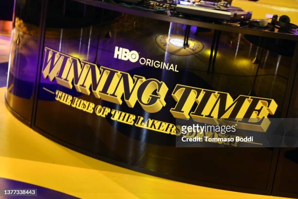 General view of the atmosphere during the Premiere Of HBO's "Winning Time: The Rise Of The Lakers Dynasty" - After Party on March 02, 2022 in Los...