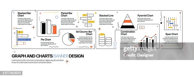 Fun Line Graph Style Graphs And Charts Concept Line Style Vector Illustration High-Res ...