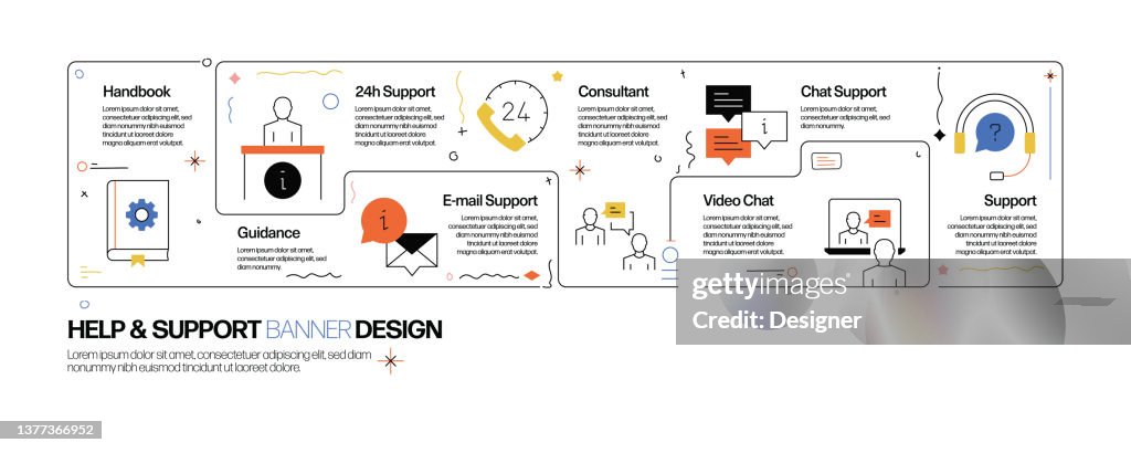 Help And Support Option Help And Support Concept Line Style Vector Illustration High-Res Vector ...